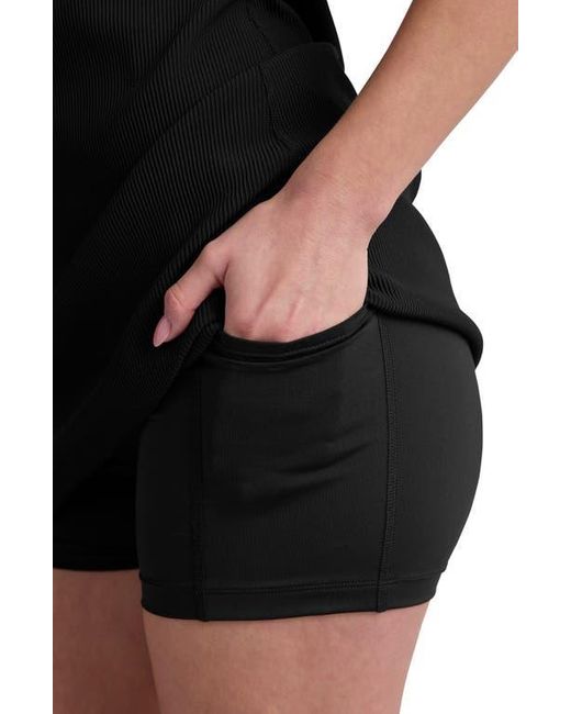 Beyond Yoga Black The Line Rib Active Minidress