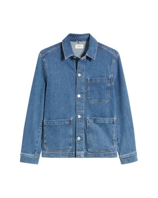 DL1961 Blue Sean Stretch Denim Shirt Jacket for men