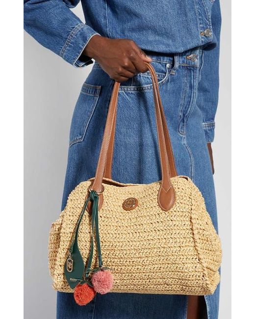 Dune Metallic Devotedly Raffia Satchel