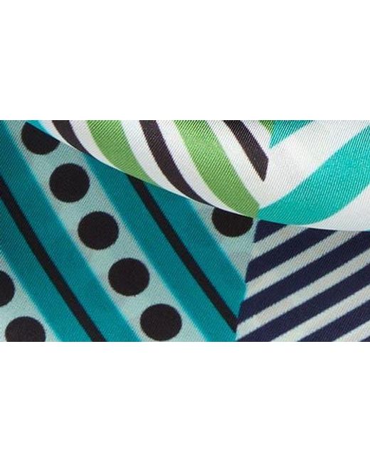 Echo Blue Stripe Vortex Silk Square Scarf