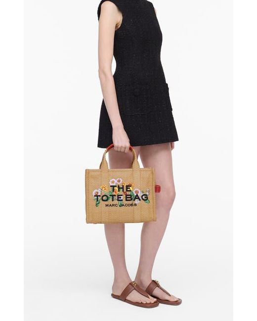 Marc Jacobs Red The Medium Faux Raffia Tote