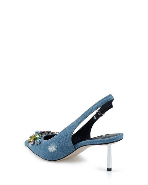 Zigi Blue Rossy Pointed Toe Slingback Pump