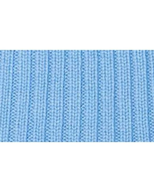 Lacoste Blue Wool Cuff Beanie