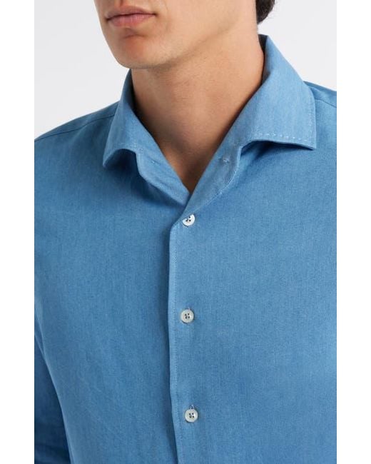 Aurélien Blue Denim Button-Up Shirt for men