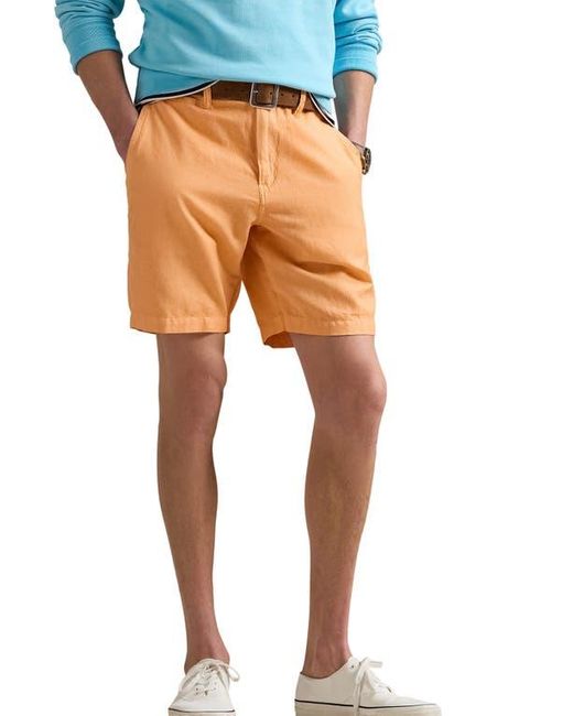 Polo Ralph Lauren Orange Classic Fit Flat Front Linen & Cotton Blend Chino Shorts for men