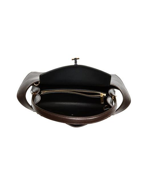 Ferragamo Black Small Hug Grained Leather Top Handle Bag