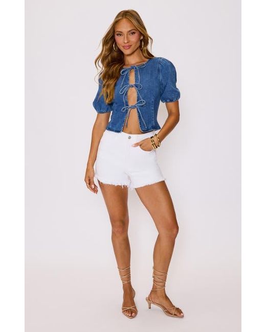 Vici Collection Blue Delilah Tie Front Top