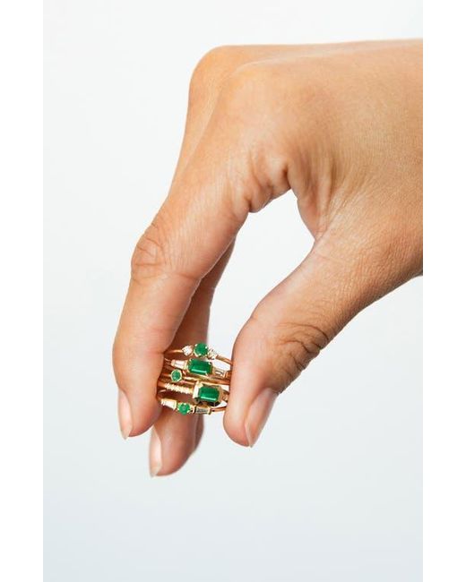 Zoe Chicco Green 14K Bezel Birthstone Stacking Ring