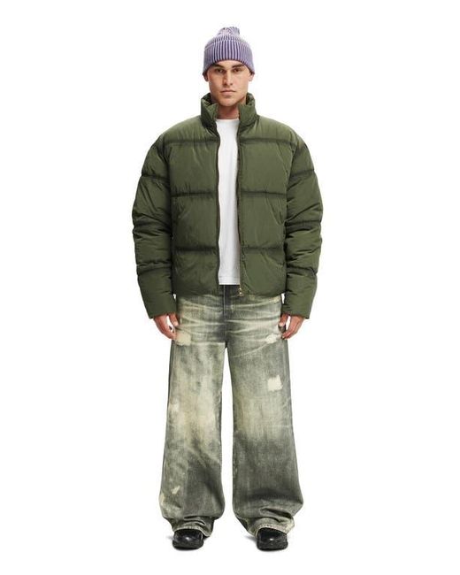 Cotton On Green Puffer Jacket for men