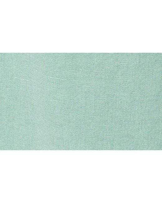 Roxy Green Paddle On Drawstring Cotton & Linen Pants
