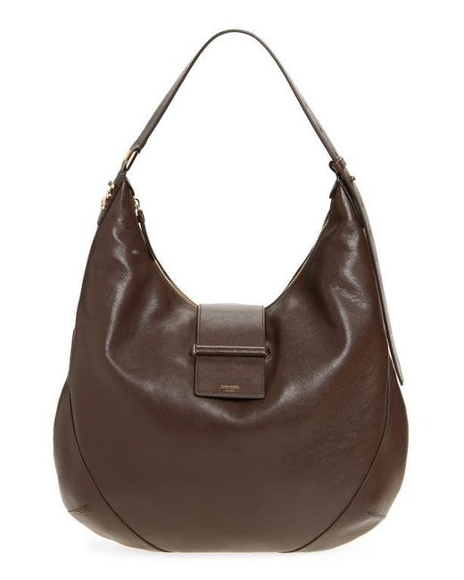 Jimmy Choo Brown Bar Medium Leather Hobo Shoulder Bag