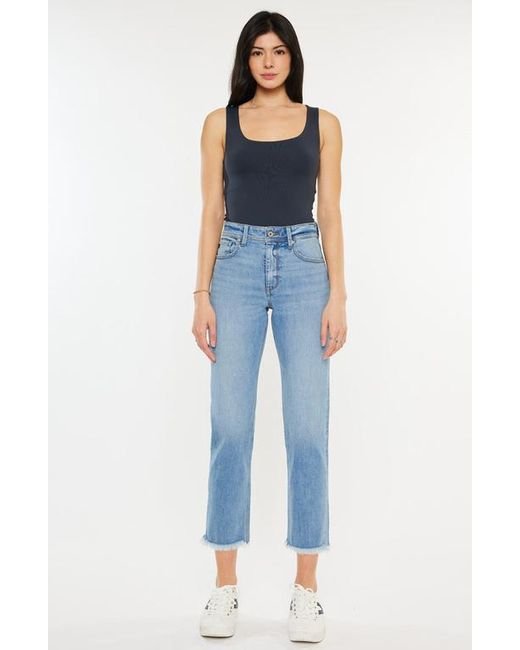 Kancan Blue Nancy Essentials High Rise Slim Straight Leg Jeans