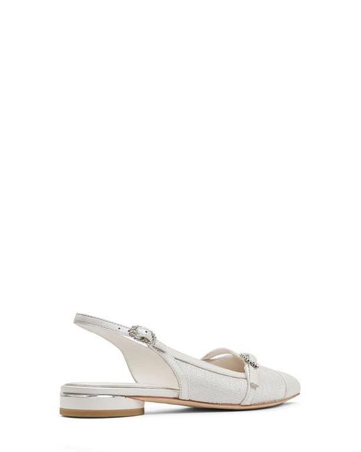 Donald J Pliner White Rozamay Pointed Toe Slingback Flat