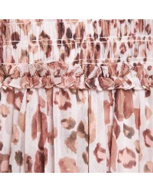 Needle & Thread Multicolor Leopard Chiffon Smocked Cami Ankle Gown