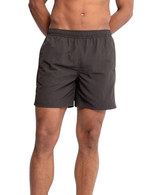 AUTO-REPLY™ Gray Sebastian Solid 5.5-Inch Nylon Swim Trunks for men