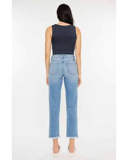 Kancan Blue Nancy Essentials High Rise Slim Straight Leg Jeans