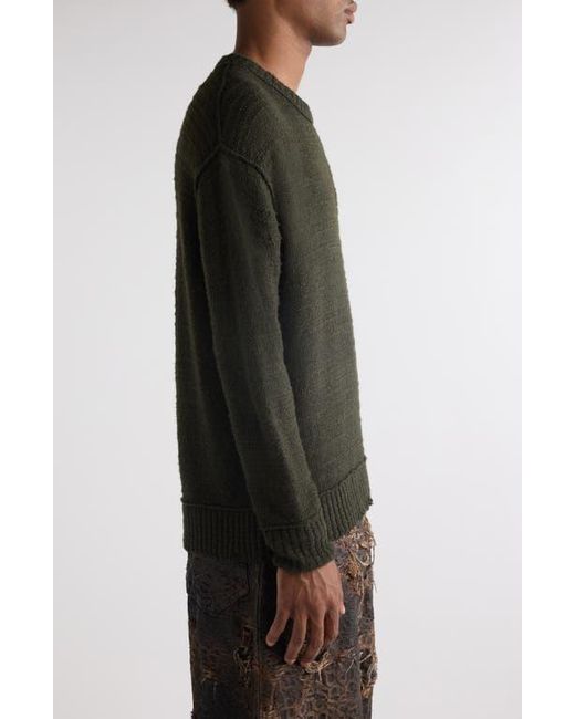 Acne Black Wool Blend Crewneck Sweater for men