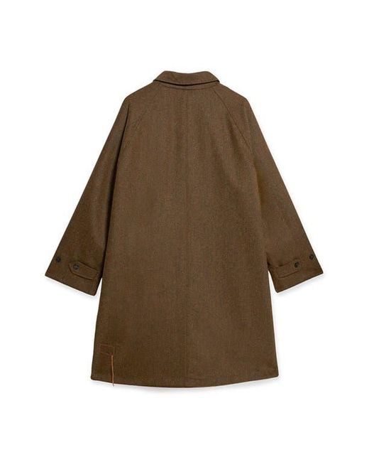 Fortela Brown Stanford Herringbone Wool Double-Faced Single-Breasted Coat for men