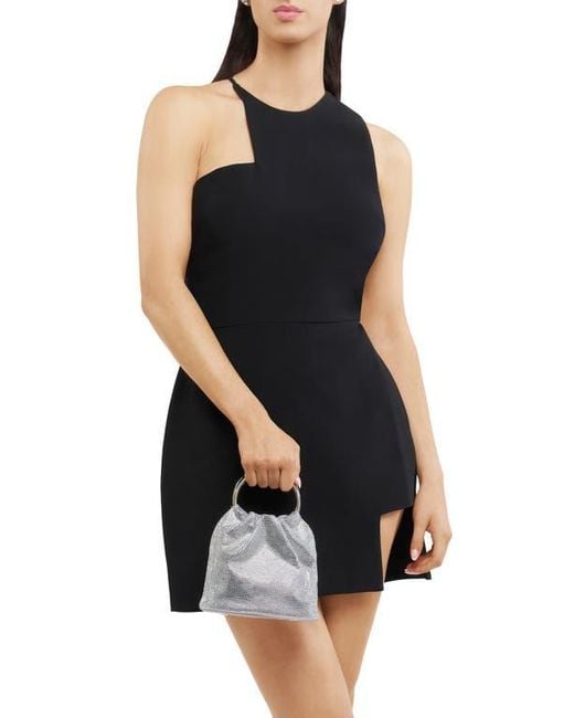Olga Berg Gray Mabel Crystal Top Handle Clutch