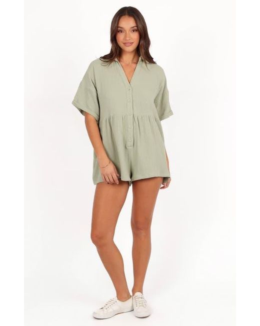 Petal & Pup Green Winny Crinkle Cotton Romper