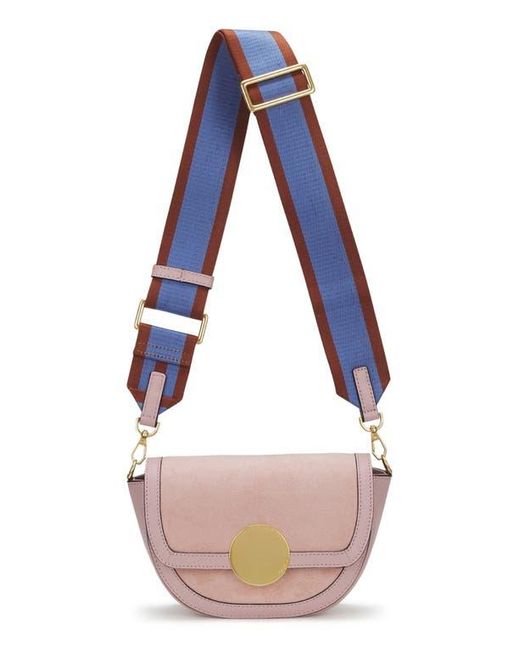 orYANY Pink Lottie Suede Crossbody Saddle Bag