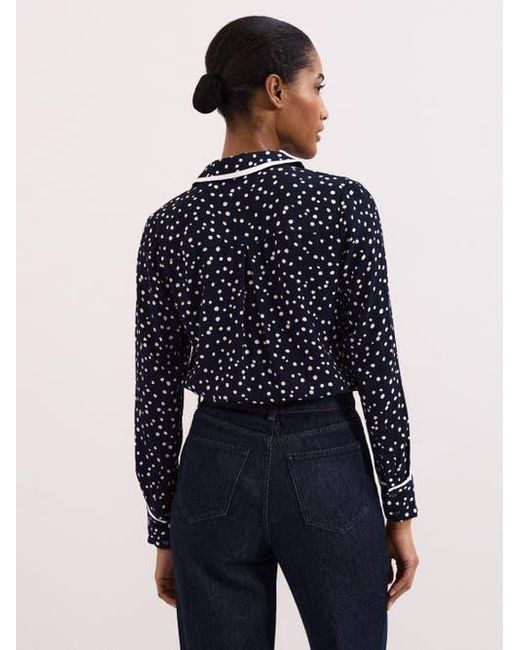 Phase Eight Blue Rita Printed Collared Button-Up Shirt