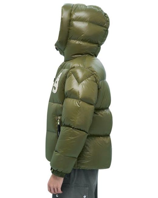 Alpha Style Green Kudu Hooded Puffer Down Jacket for men