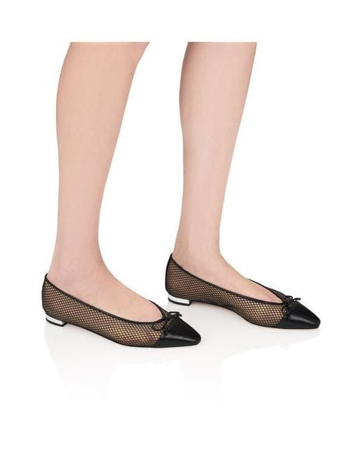 Aquazzura Black Gioia Cap Toe Ballet Flat