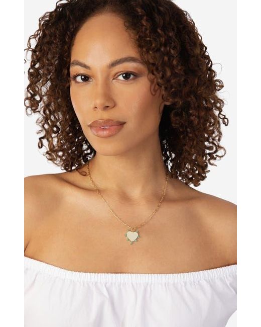 ATHRA LUXE Metallic Heart Pendant Necklace