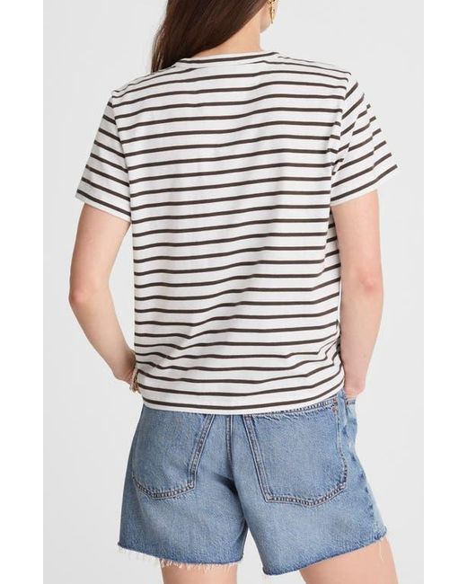 Madewell Blue Perfect Stripe Cotton Crewneck T-Shirt