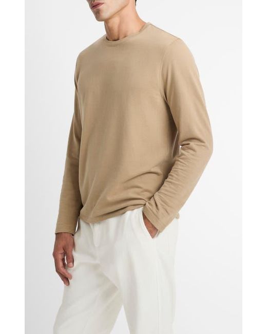 Vince Natural Birdseye Jacquard Pima Cotton Long-Sleeve T-Shirt for men
