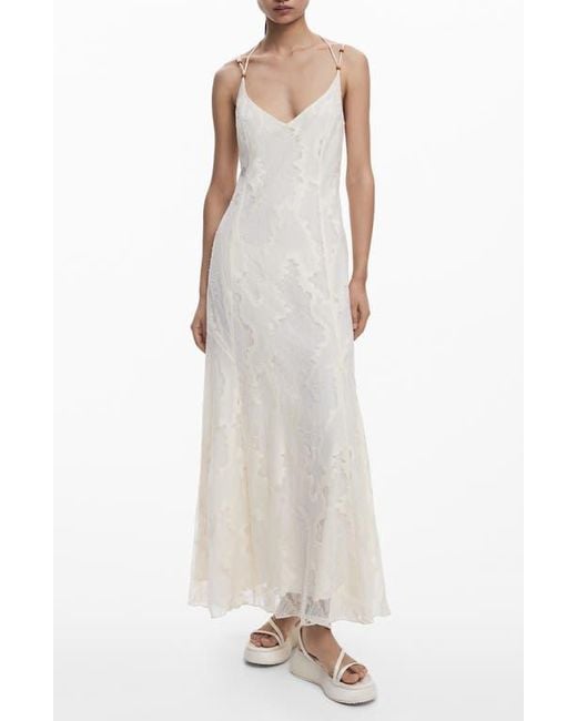 Desigual White Devoré Lace Maxi Dress