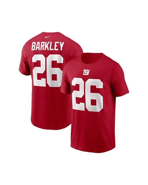 Men's Nike Saquon Barkley Red New York Giants Name & Number T-Shirt