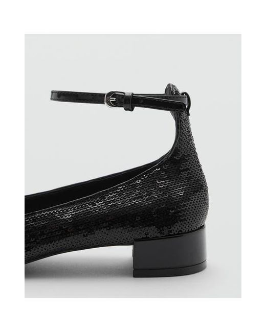 Mango Black Ankle Strap Pump