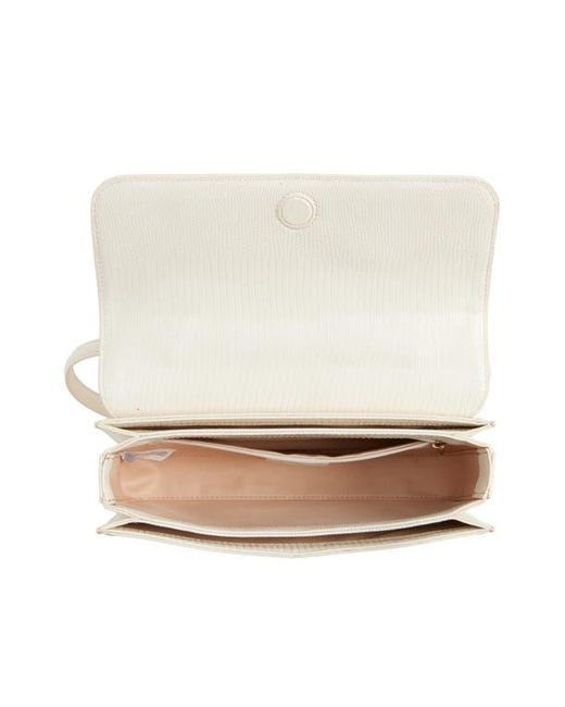 Sam Edelman Natural Loraine Flap Embossed Faux Leather Shoulder Bag