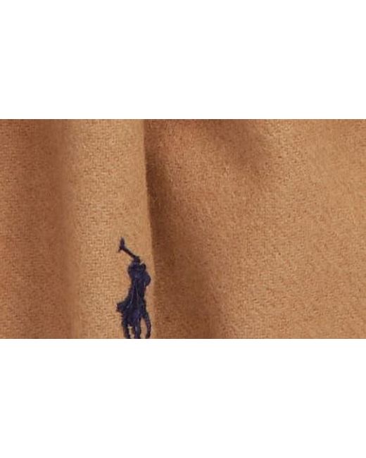 Polo Ralph Lauren Brown Wool Blend Muffler Scarf for men