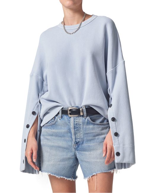 Citizens of Humanity Luella Cape Sleeve Sweatshirt in Blue | Lyst