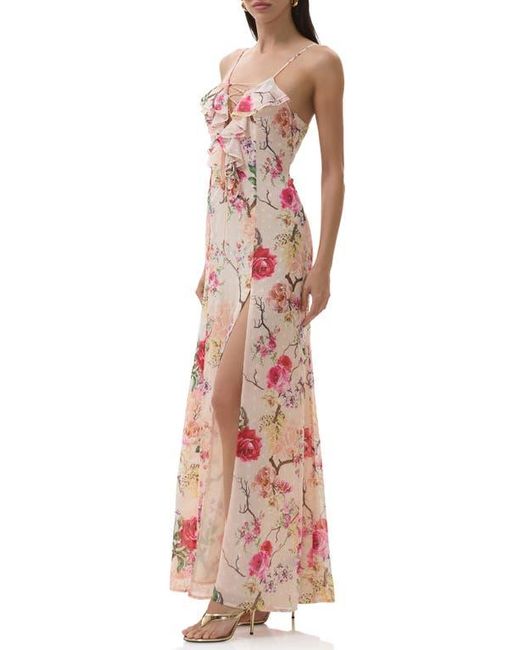 AFRM Multicolor Lovette Floral Chiffon Gown