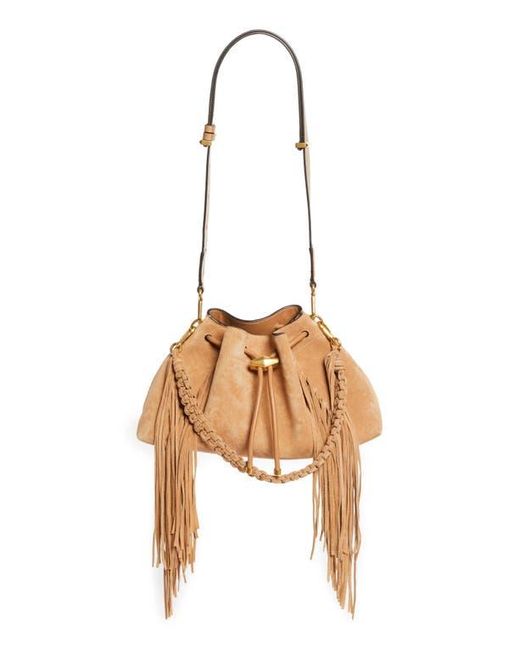 Jimmy Choo Bon Bon Fringe East/West Bucket Bag in Natural | Lyst
