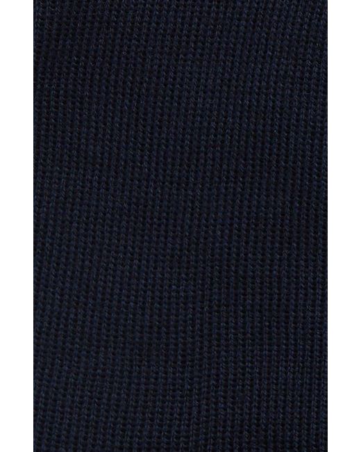 Moncler Blue Logo Patch Virgin Wool Beanie for men