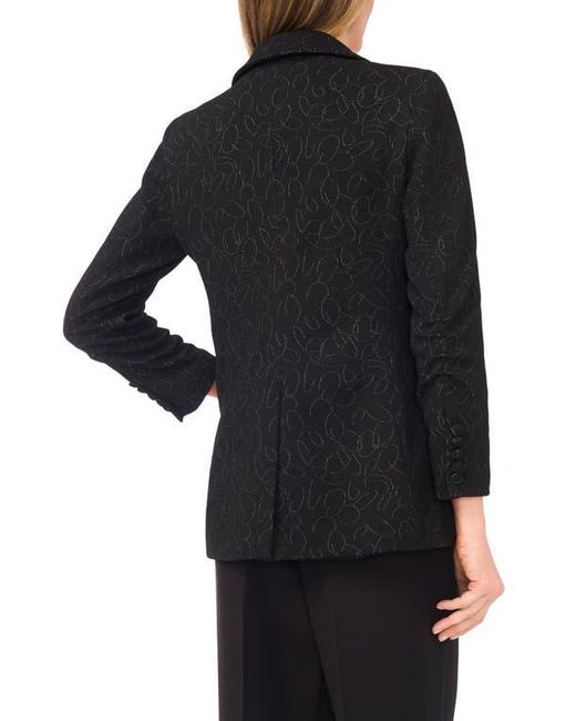 Halogen® Black Scribble Print Scrunch Sleeve Blazer