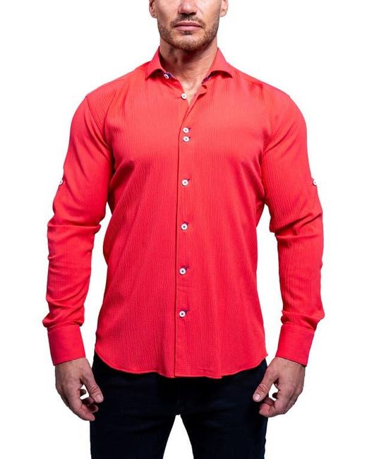Maceoo Red Einstein Resistance Stretch Button-Up Shirt for men