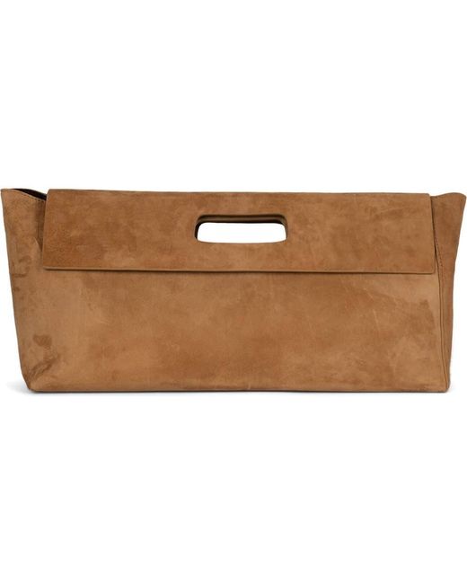 Jeffrey Campbell Brown Toolbox Leather Clutch