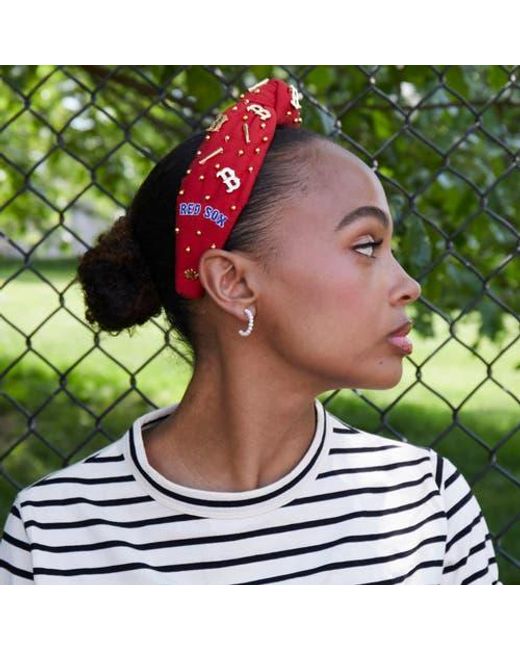 Lele Sadoughi Red Mlb Boston Sox Embellished Headband