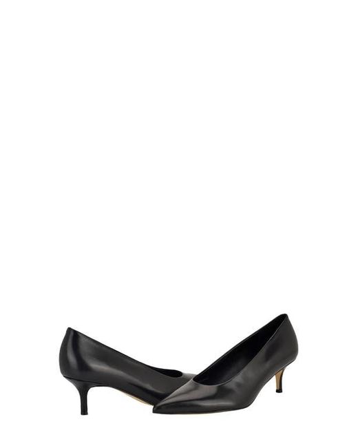 Calvin Klein Black Voneta Pointed Toe Kitten Heel Pump