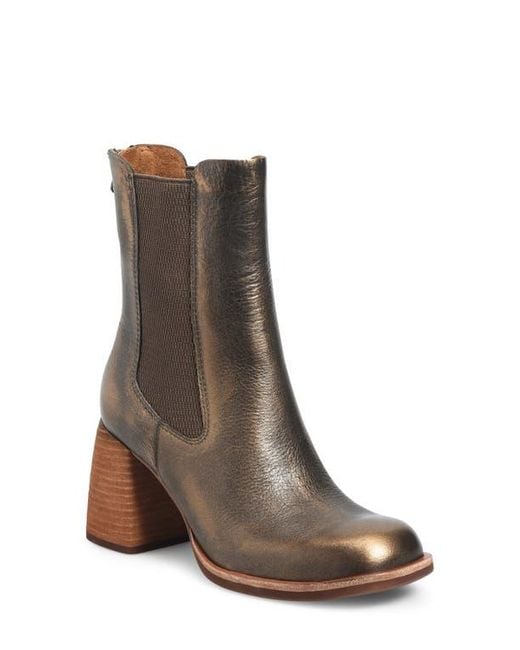 Kork-Ease Brown Leather Chelsea Block-Heel Boots