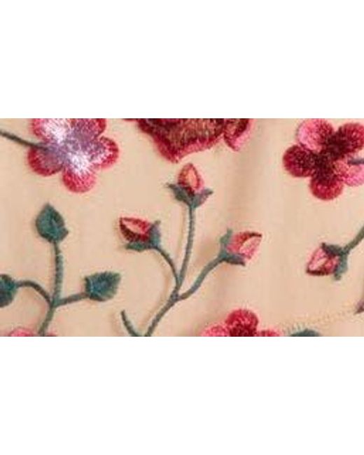Sam Edelman Red Floral Embroidery A-line Dress