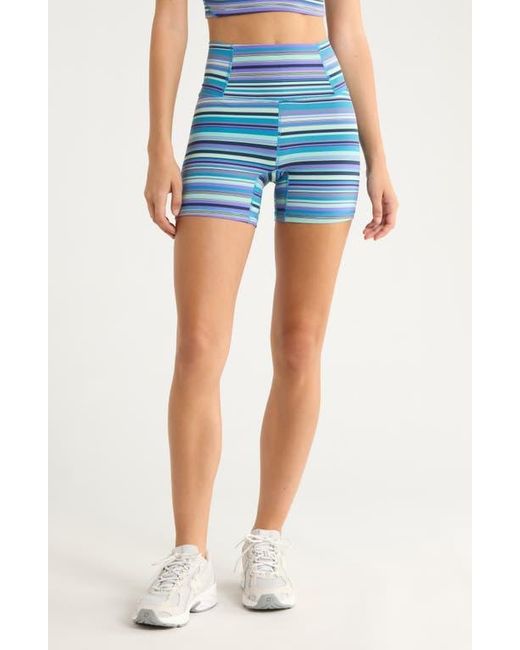 Free People Blue Fp Movement Printed Never Better Bike Shorts