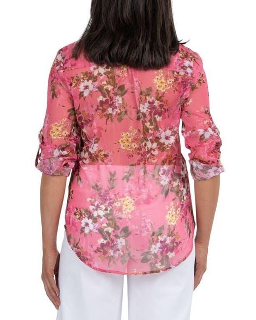 Kut From The Kloth Red Jasmine Chiffon Button-Up Shirt