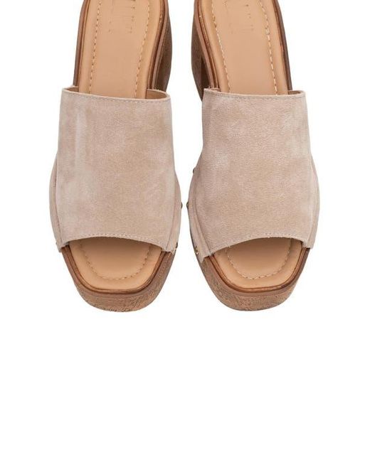 Forever & Always Shoes White Pull Leather Platform Mules